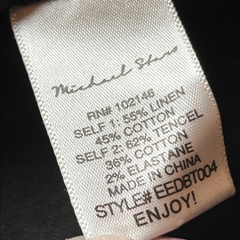 Michael Stars Black Button-Up Linen Cotton Blend Dress - XS - Picture 5 of 9